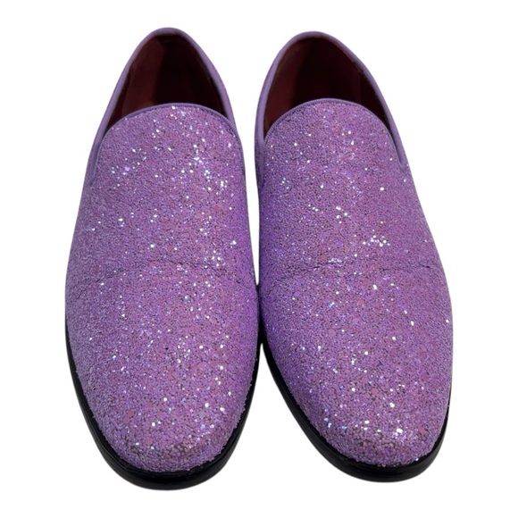 Purple Glitter Size 9.5 Loafers with Bow Tie - Picture 6 of 13